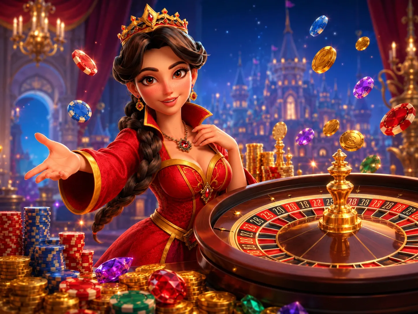 Royal Roulette Casino Table With Princess