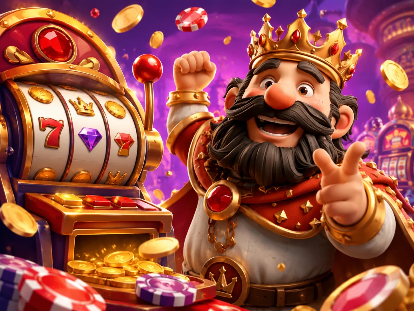 Royal Slot Machine Jackpot Celebration